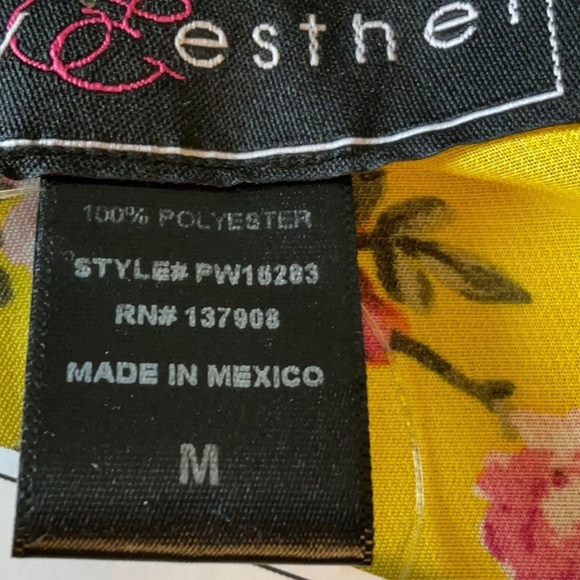 Polly & Esther Yellow Floral Sheer Cardigan - Picture 8 of 9